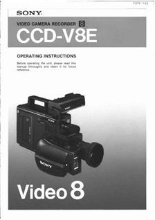 Sony CCD V 8 E manual. Camera Instructions.